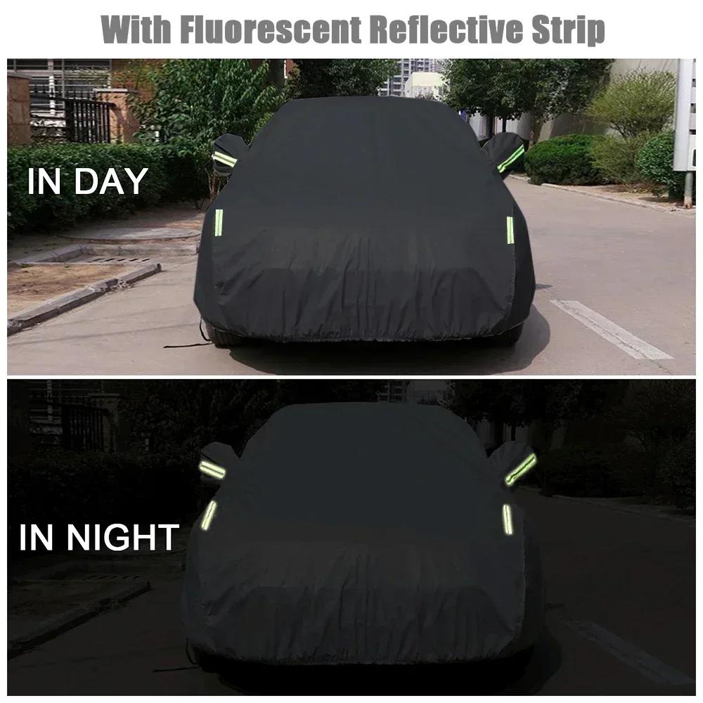 Universal Exterior Car Cover With Reflective Strip Sun Protection UV Scratch-Resistant Dustproof Waterproof Car Full Cover Amagi