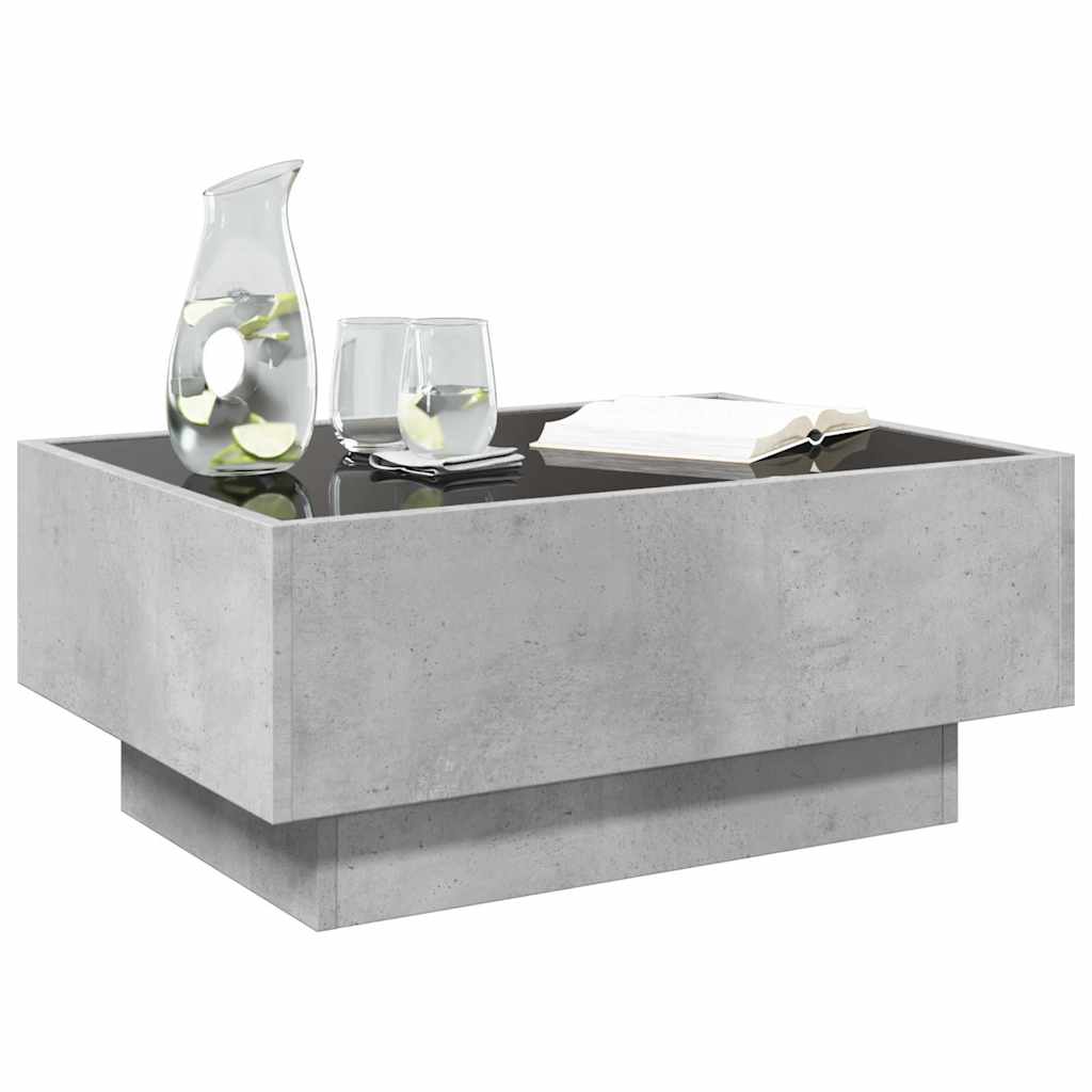 LED Coffee Table Concrete Grey 70 x 50 x 30 cm Particleboard