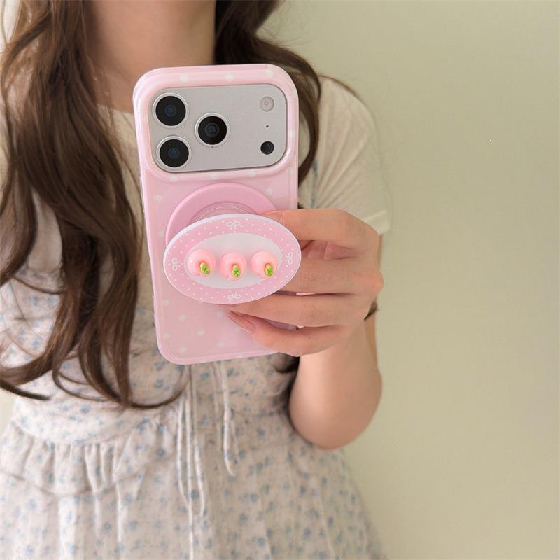 3D Lemon Peach Magnetic Stand Case for iPhone 17/16 Pro Max/15 Pro