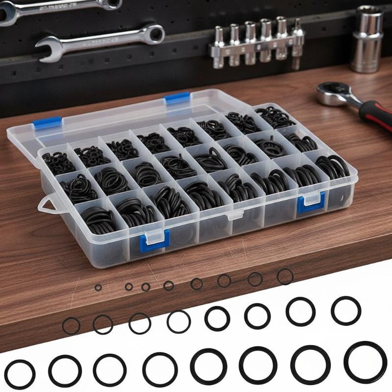 1200Pcs Nbr O Ring Kit 1200/270/225Pcs Heat Rubber Oil Resistant Sealing Repair Plumbing Maintenance Tool