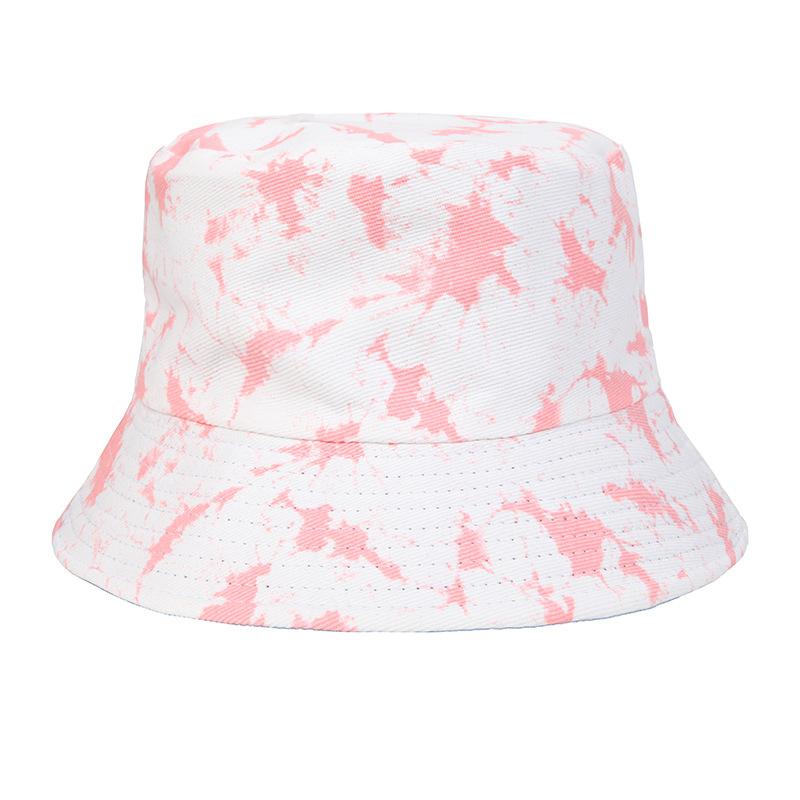 Versatile Hat Style Retro Tie Dye Printing Womens Sunshade Fishermans Hatscaps