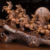1PC Resin Steed Ornaments - Feng Shui Inspired Chinese Style Statue for Living Room Home Decor Housewarming Gift