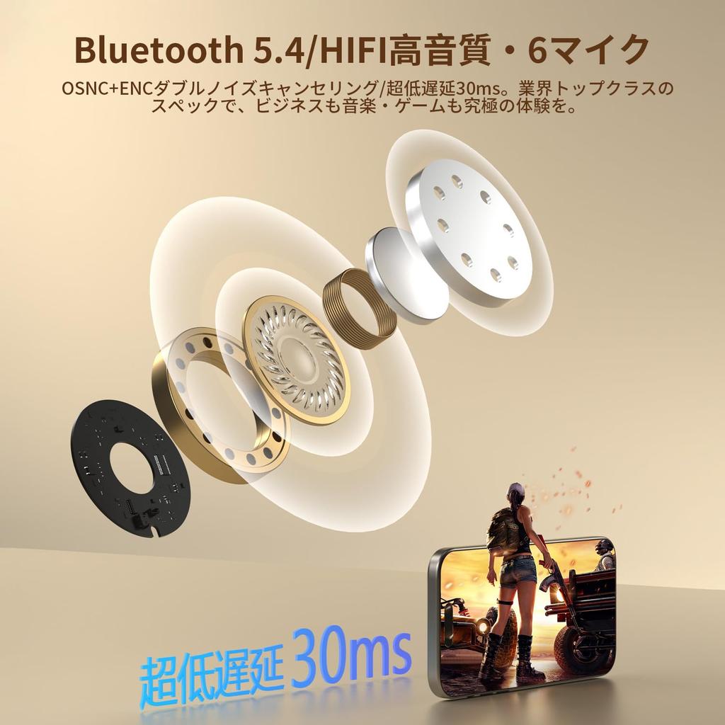 Wireless Bluetooth Earbuds with the Latest Noise Cancelling Automatic 6 13mm OSNC ENC Noise Clear Audio Single or Japanese Instruction Manual