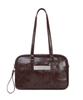 Nick&Nicole Crystal Leather Boston Bag_Red Brown