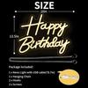 Happy Birthday Neon Sign for Backdrop, LED Happy Birthday Light Up Sign, USB Powered Dimmable Neon Light for Birthday Party Decorations Wall Decor,