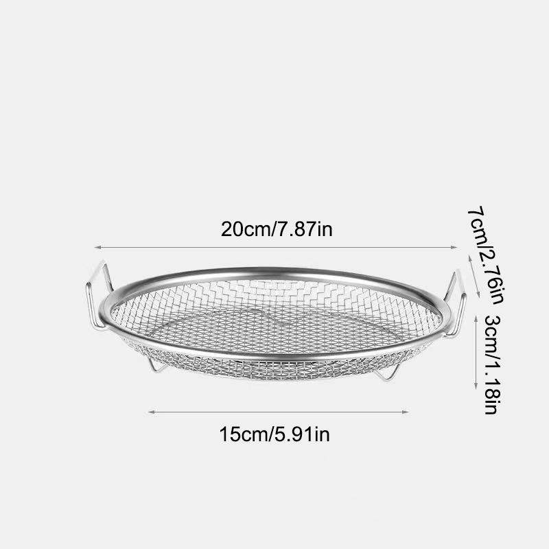 Reusable Stainless Steel Filter Tray Disk - round Mesh Basket for Frying Grilling Kitchen Strainer Fruit & Vegetable WaterFilter