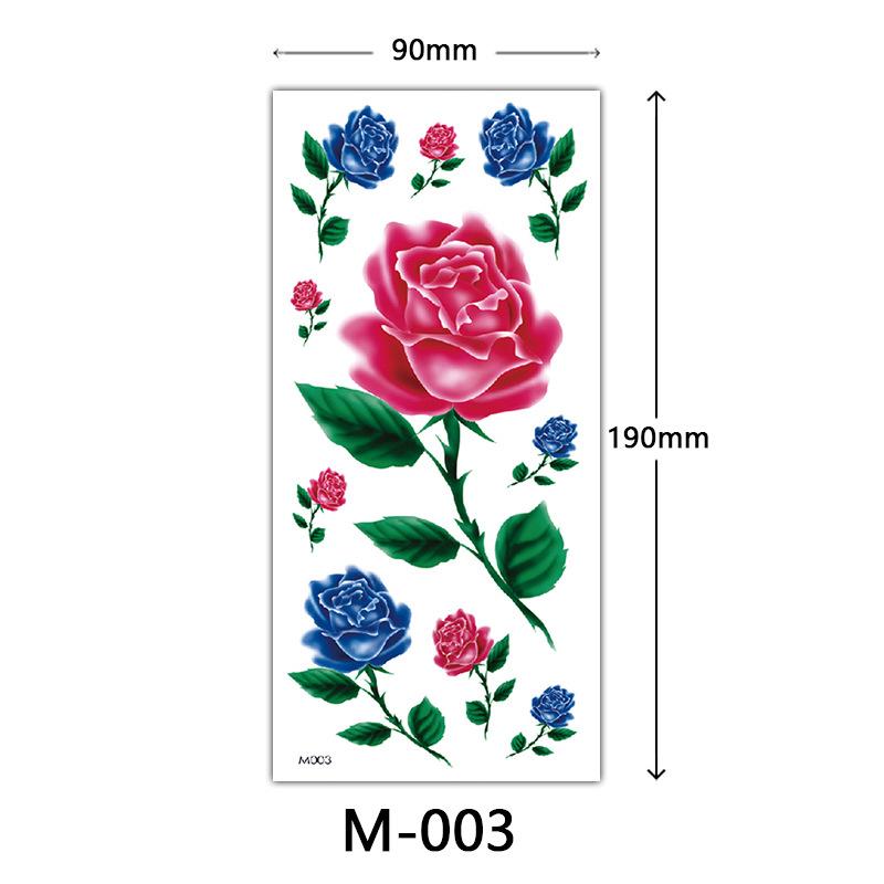 Waterproof Three-Dimensional Color Print Tattoo Sticker, Butterfly Flower Animal Tattoo