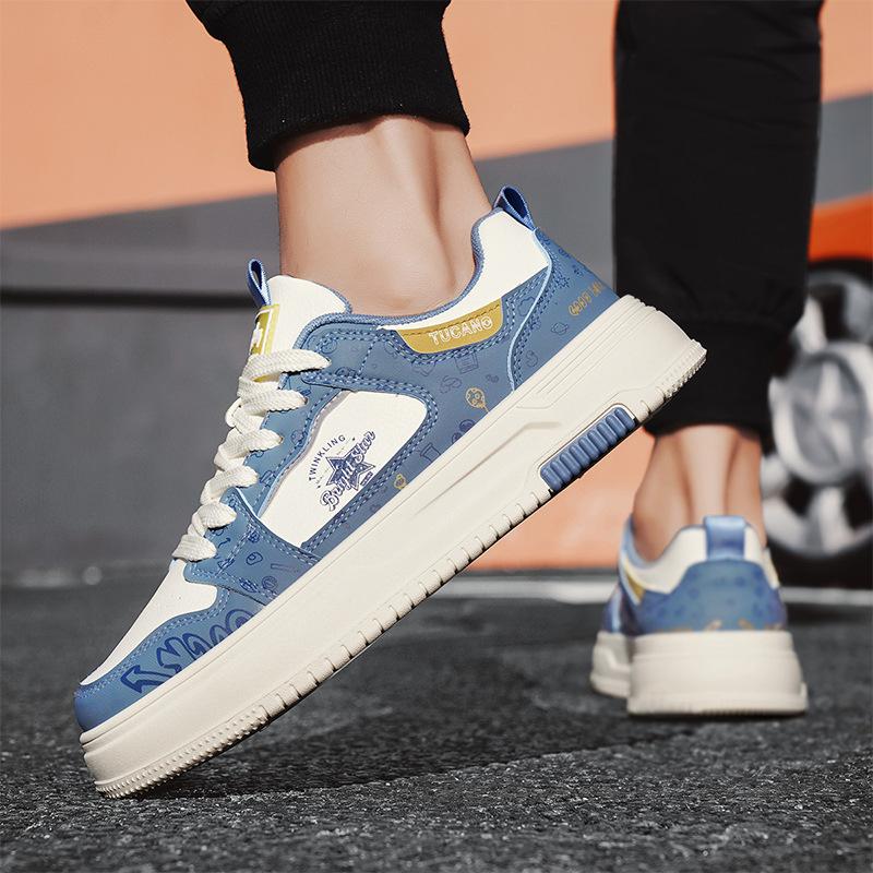 

Spring men s shoes 2025 new trend versatile youth casual flat shoes student low-top sports Korean version of trendy shoes 39 синий