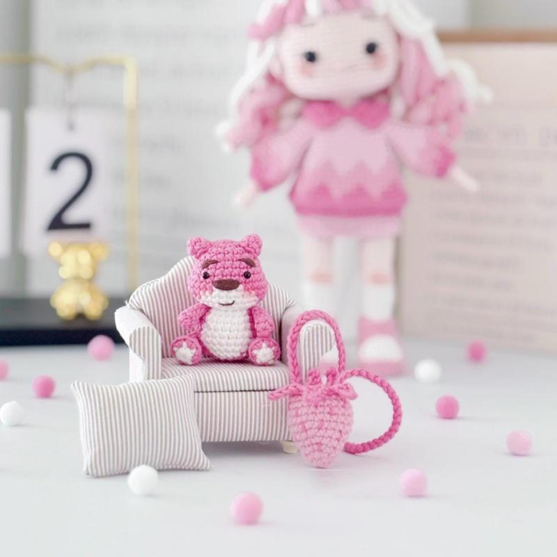 Handemade Knitting Amigurumi Girl Doll Crochet DIY Hook Yarn Materials Set Kit Crochet Pattern In English Girl Birthday Gifts