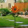 Garden Stake with Metal Sunflower Wind Spinner for Outdoor Use Height 116cm