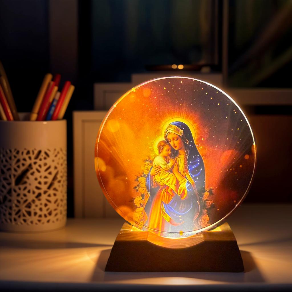1pc Virgin Mary Holding Jesus Night Light Is Suitable for Ramadan Lovers, Mother's Day, Easter, New Year Celebrations, Bedroom T