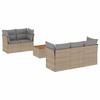 6 Piece Garden Sofa Set with Cushions Beige Mix Poly Rattan
