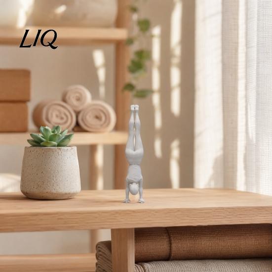 Simple Style Ornament Inverted Girl Figurine, 3D Printed Athlete Statue, White Modern Home Decor Sporty Sculpture for Table Shelf Statue