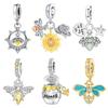 MISEFF S925 Silver Charm Exquisite Insects Firefly and Bee Pendant Fit Bracelet DIY Jewelry Making Women Gift