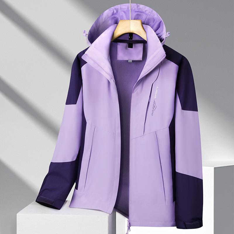 Spring and Autumn Thin Jacket Women's Outdoor Windproof and Waterproof Mountaineering Jacket Hooded Windbreaker