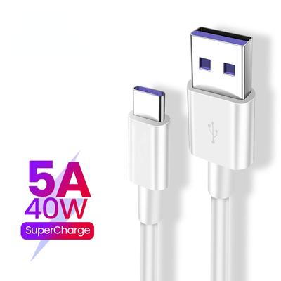 Cable Supercharge 5A For Huawei P30 P20 Mate 9/10/20 P10 Pro Honor 20 Note 10 View 20 Redmi Note9 10 Usb Type C Cable Super Charging Cord