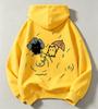 Cute cartoon cat rain umbrella print children's hooded sweatshirt for boys and girls, street-style pullover hoodie for kids