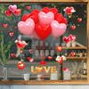Naklejki Okienne na Walentynki Duże Czerwone Różowe Serca Naklejki na Okno Dwustronne Wielokrotnego Użytku Naklejki Dekoracyjne na Ślub Rocznicę Imprezę Drzwi Szklane Domu