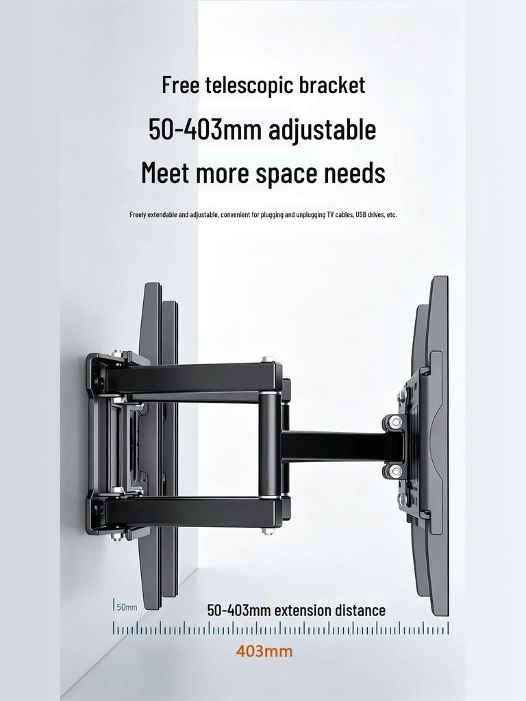 Adjustable Rotating TV Wall Mount Bracket, Retractable & Foldable, Fits 32-80 Inch TVs.