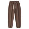 Texture Sensitive, Slightly Elastic Diagonal Closure Men's Pants, Solid Color, Simple, Extra Loose, High Waisted and Ankle Tied