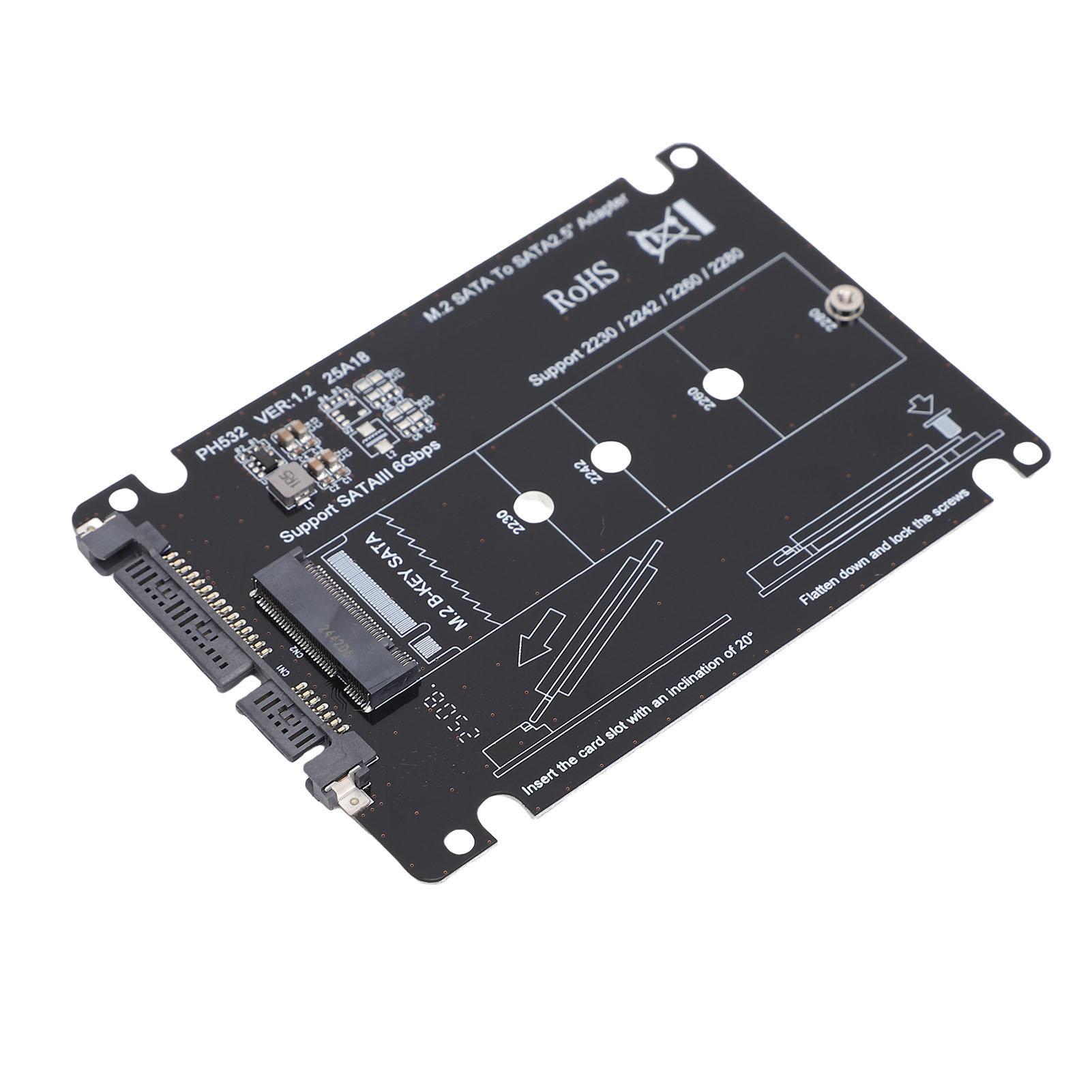 

M.2 NGFF B Key MSATA SSD to 2.5in Serial ATA Adapter Enclosure Hard Disk Drive Converter Card for 2230 2242 2260 2280
