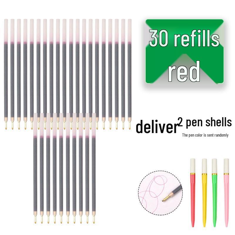 Vintage Shanghai Red Ballpoint Pen Refill with Copper Tip, Blue Ink 0.7 - Ideal for Teacher's Corrections.