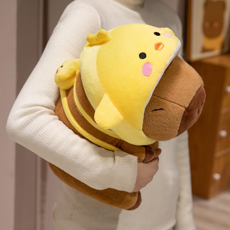 22/28/38CM Cute Capybara Plush Toy Simulation Capibara Cosplay Pig Dinosaur Chick SharK Doll Nice Present