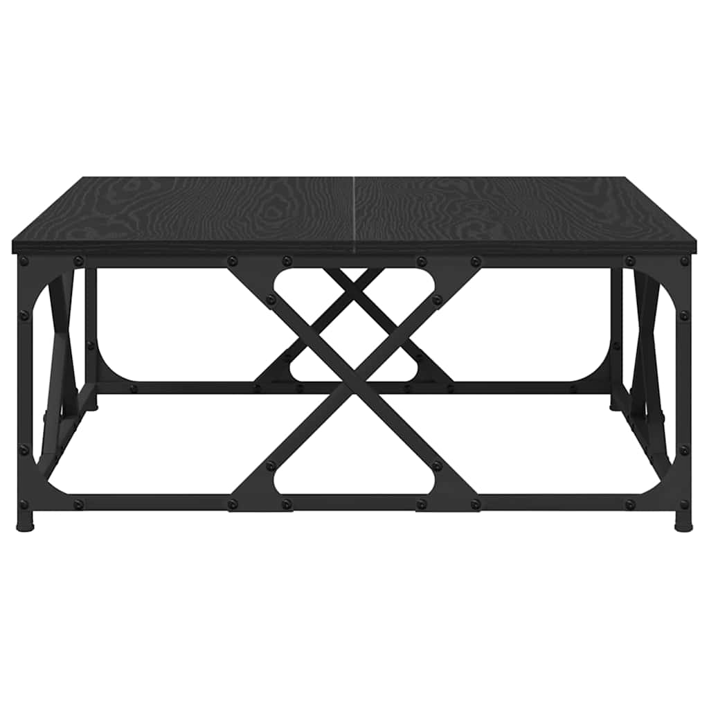 Coffee Table Black Oak Effect 70 X 70 X 30 Cm Engineered Wood
