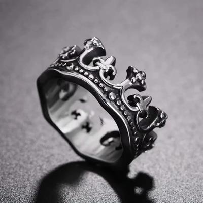 Klassieke Retro Kroon Koning Ring Gepersonaliseerd Creatieve Mode Trend Punk Ring Mannen en Vrouwen Niche Straatfeest Ring Cadeau Sieraden