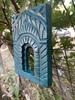 Blue Distressed Wooden Wall Frame Hand Carved Jjharokha Panel Home Decor