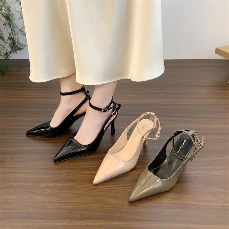 Fashion Summer Pointed Toe Women Sandals Fashion Ankle Strap Ladies Outdoor Dress High Heel Gladiator Sandalias