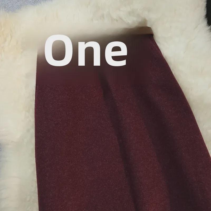 Jupe A-line en laine à taille haute et taille élastique pour femmes - Jupe longue fourreau d'automne/hiver pour les déplacements