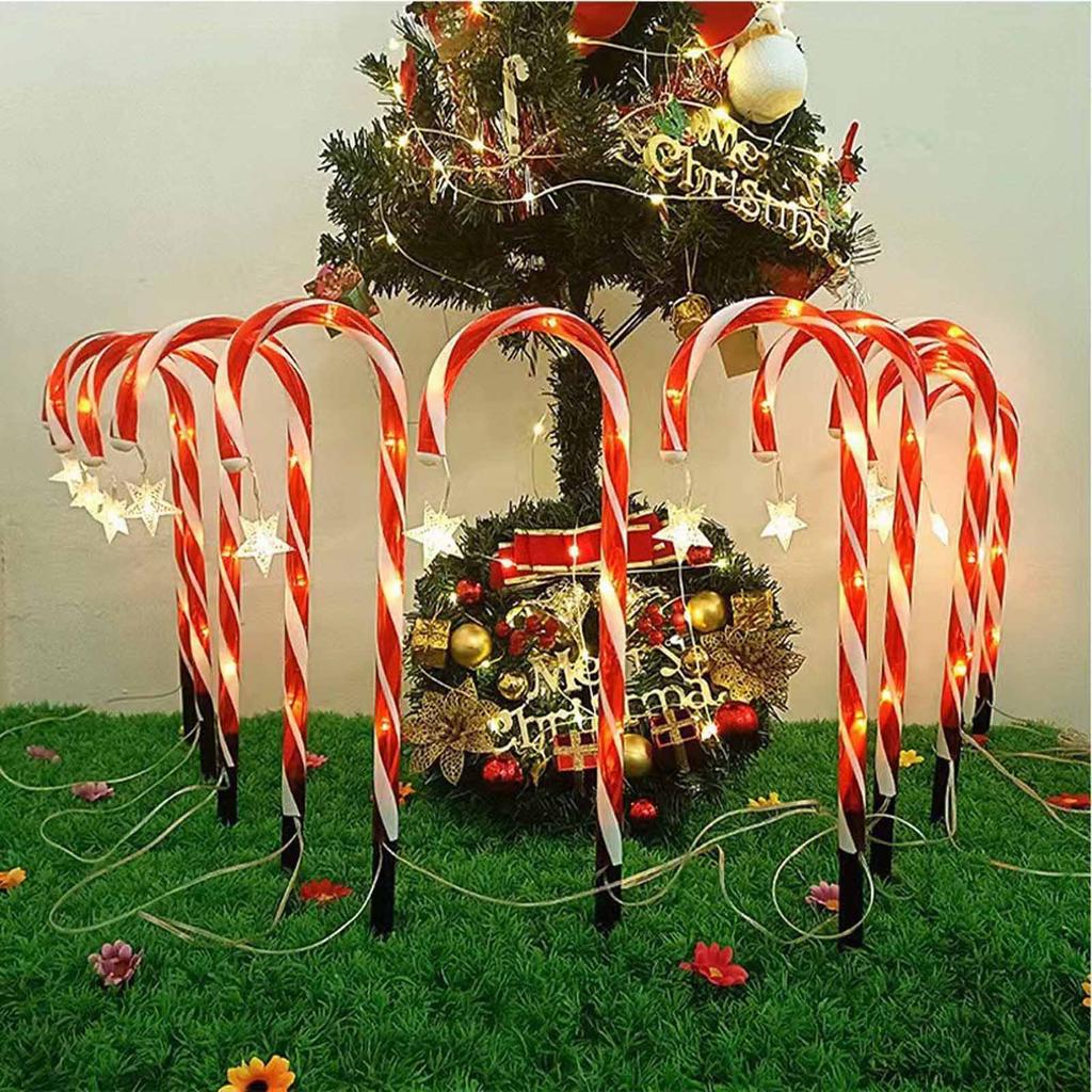Solar Christmas Candy Cane Lights – Outdoor Lollipop Lamps for Yard, Garden & Holiday Festive Decoration