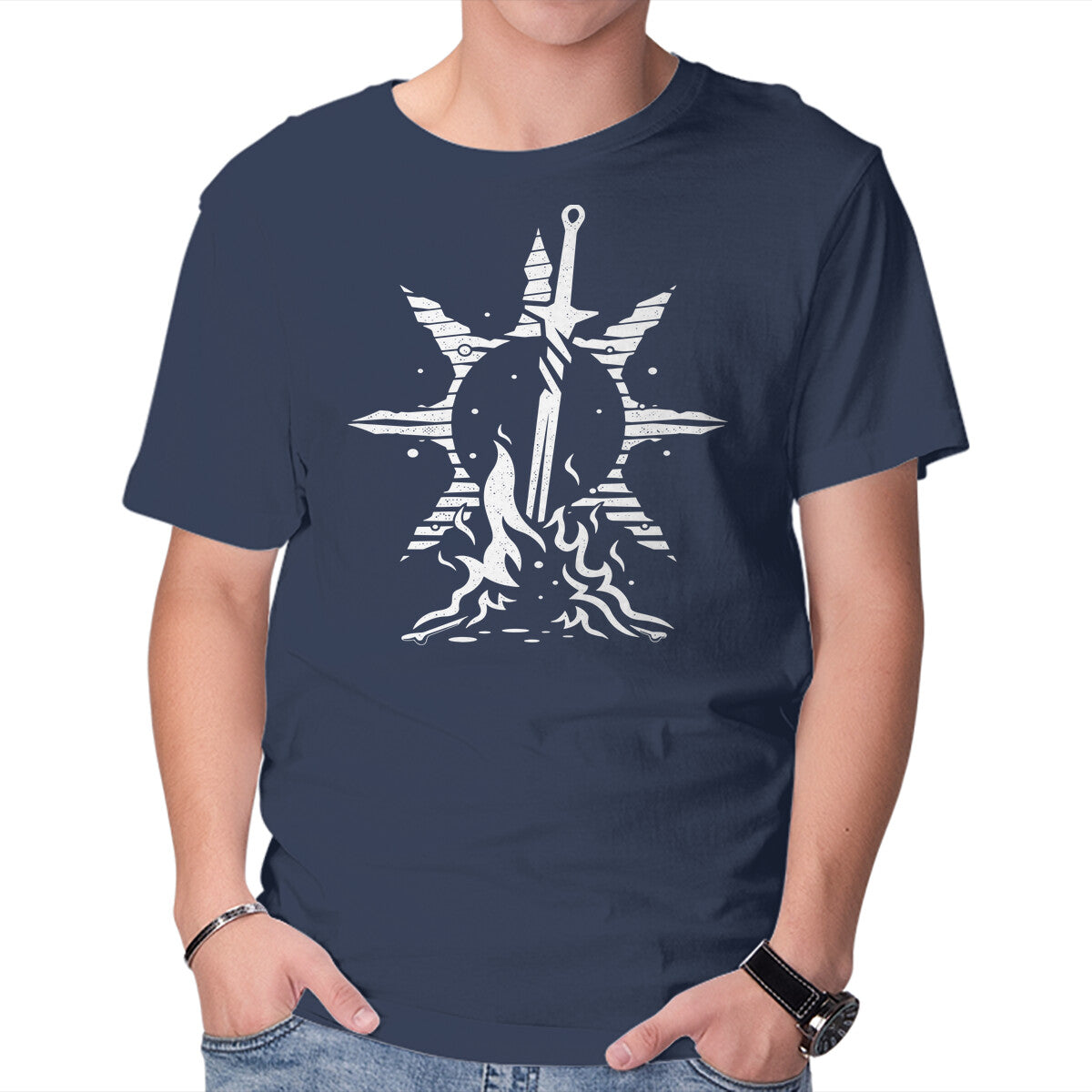 Unisex Crew Neck T-Shirt Praise The Bonfire Graphic Short Sleeve Casual Tee XXXXL