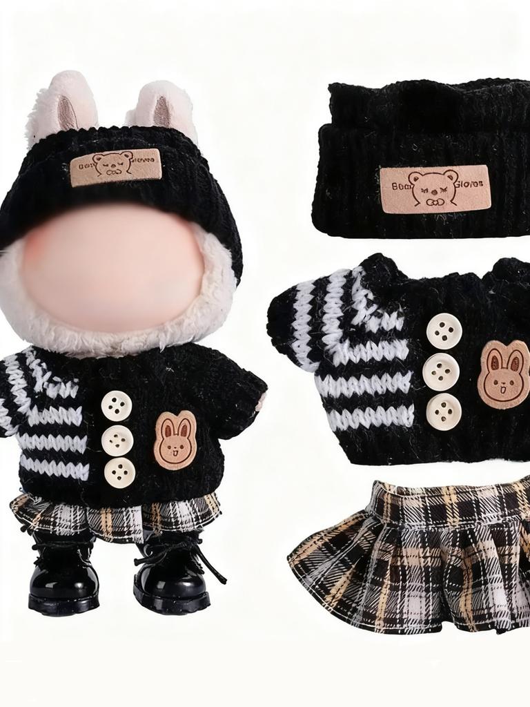 Labubu doll clothes 17cm, Labubu doll dress set, doll clothing, small accessories, replacement outfits for action figures.