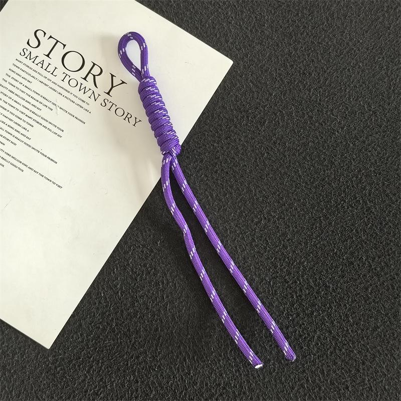 Colorful Trendy Miu Style Polyester/Nylon Braided Rope Pendant with Knotting for Bags
