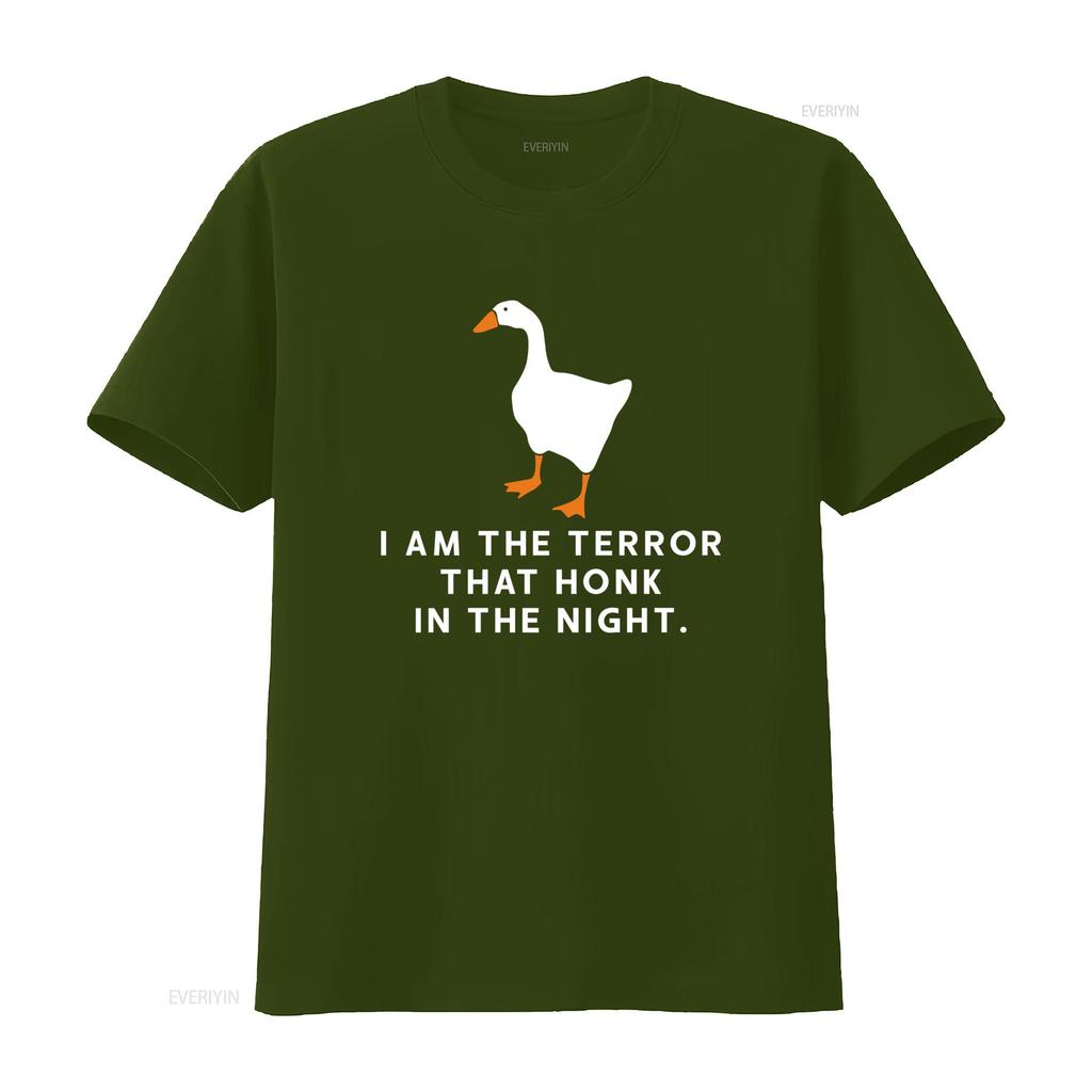 Inspiriert von Untitled Goose Game Ich bin der Schrecken, der in der Nacht schnattert T-Shirt vintage gewaschen Unisex dehnbar Designer-Kleidung