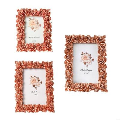 Retro Picture Frame,Decorative Photo Frame Antique Ornate Square Photo Frame for Tabletop and Wall Display Home Decors