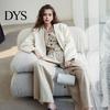 Female Suit Coat Women Collarless Long Sleeve Open Front Jacket Lightweight Solid Color Loose Fit Business Cardigan Office Formal