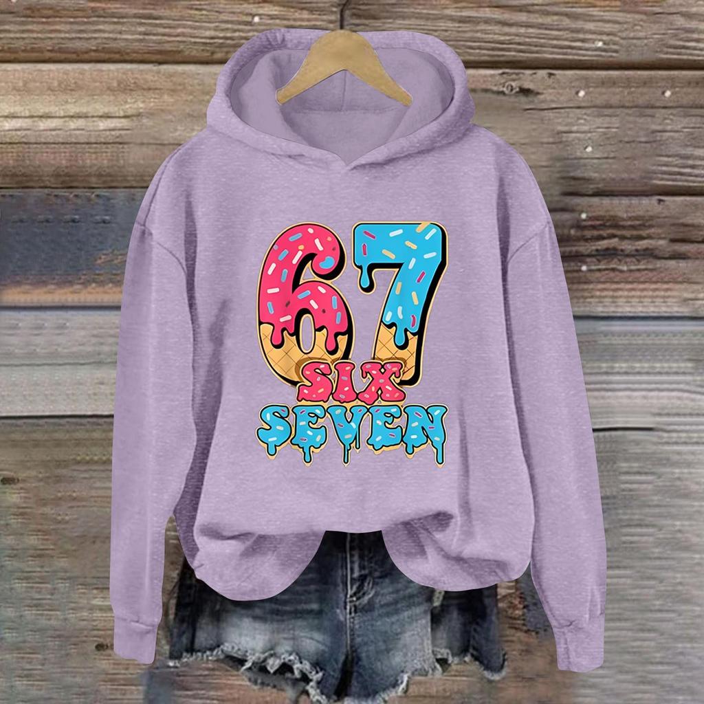 Damen Modisches Lässiges Langärmliges Bedrucktes Kapuzensweatshirt