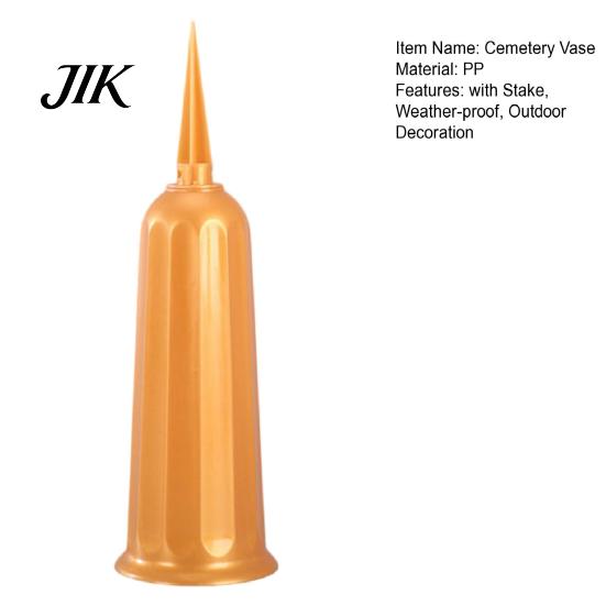 Anti-corrosion Flower Holder Cemetery Vase with Stake Weather-proof Durable Outdoor Garden Lawn Memorial Decoration