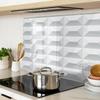 Glass Kitchen Cutting Board with Geometric Figures Graphic 80X52 Cm