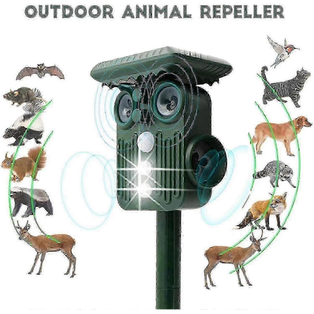 Ultrasonic Solar Deer Repeller - 5 Adjustable Modes - Get Rid Of Deer In 48 Hours Edition C
