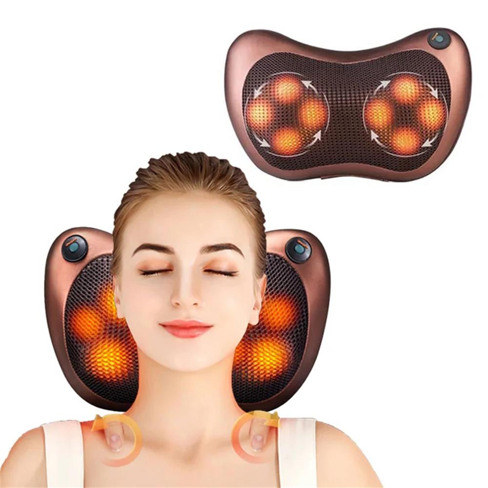 Electric Massage Pillow for Neck & Shoulders - Deep Tissue Kneading Shoulders, and Back Massage Pillow