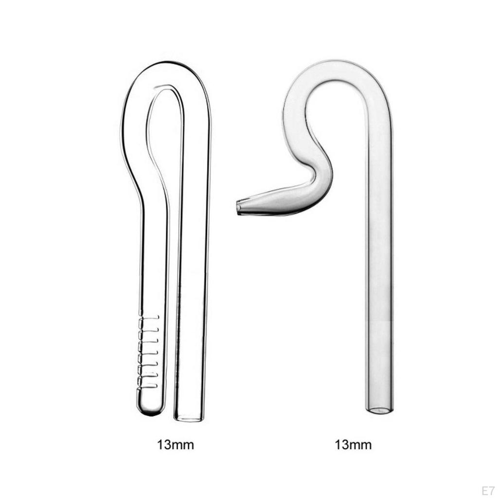 Glass Lily Pipe Improves Water Circulation Aquarium Inflow Outflow Crystal Clear