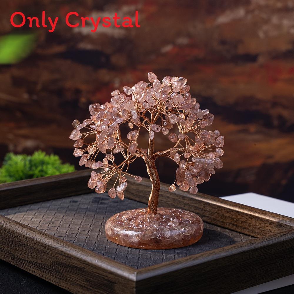 Natural Crystal Wealth Tree Home Decor With Rainbow Colors For Living Room Display