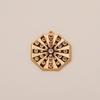 Simple Eight-Pointed Star Tarot Pendant with Moon, Sun, Star, Devil's Eye Design, Drip Oil, and Rhinestone Inlays In Copper.