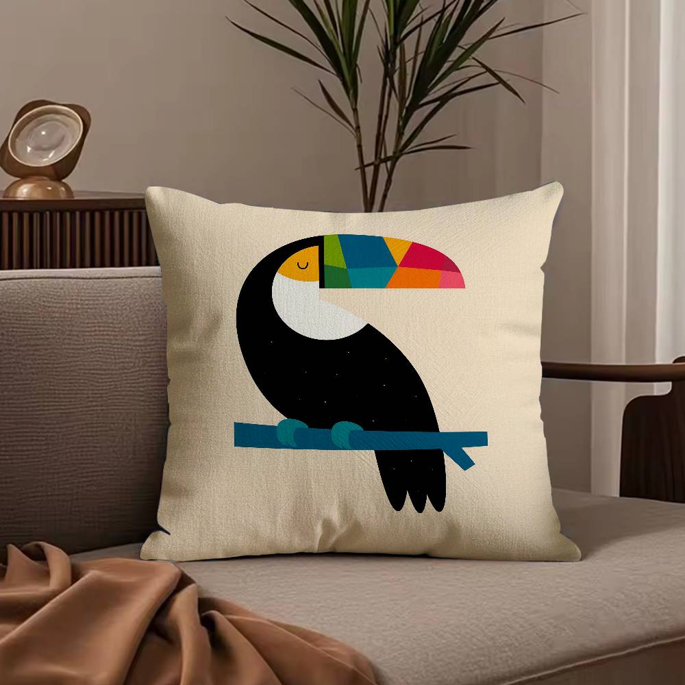 Nordic Modern Anime Pillow Case Anti-dustmite Pillowcase Invisible Zipper Silky Short Plush Sofa Cushion Cover