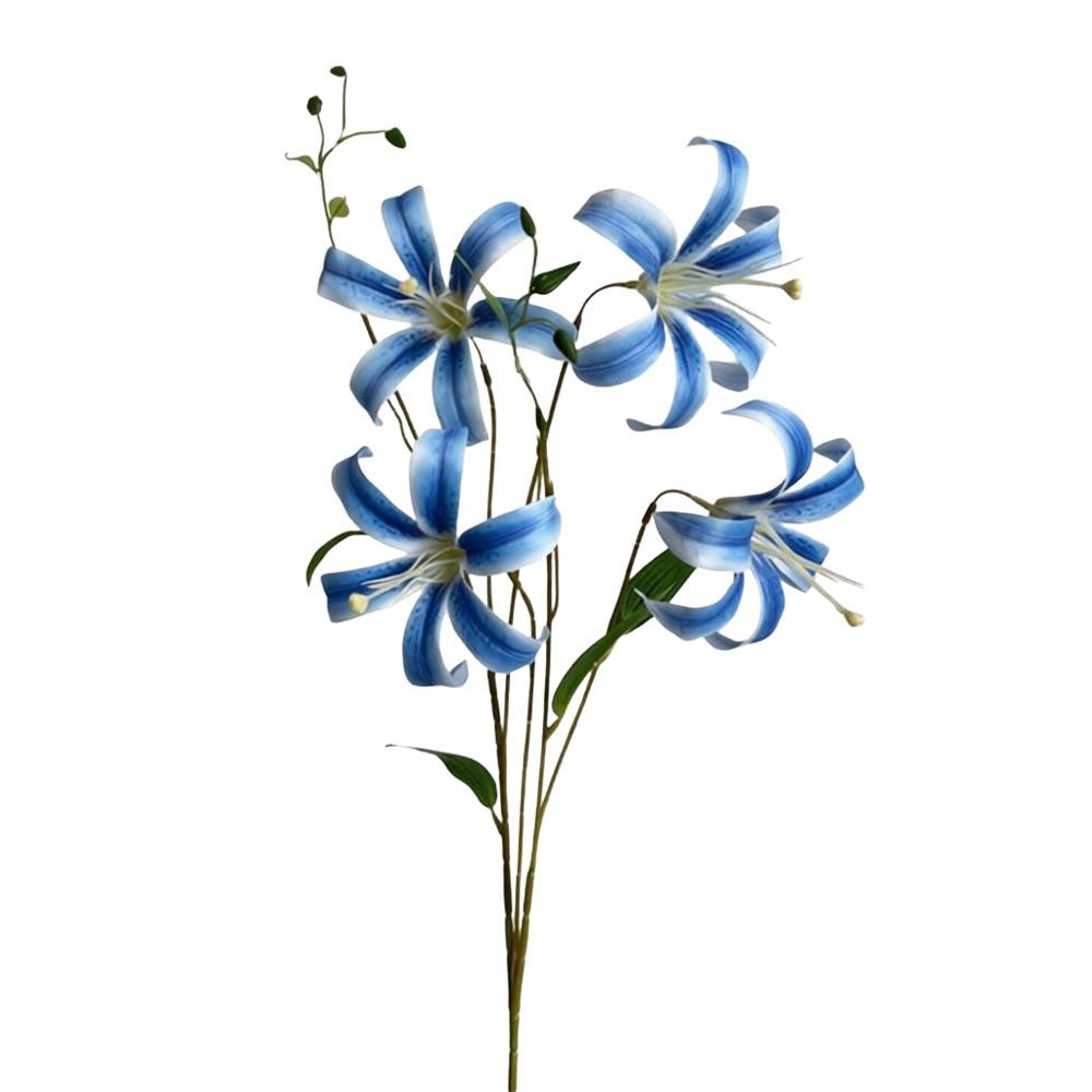4 Heads Artificial Lilis DIY Flower Floral Arrangement Simulation Flowers Multicolor Realistic Wedding Bouquet Home Decoration