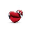 Charme Coeur Rouge Métallique de Noël Pandora_792336C01